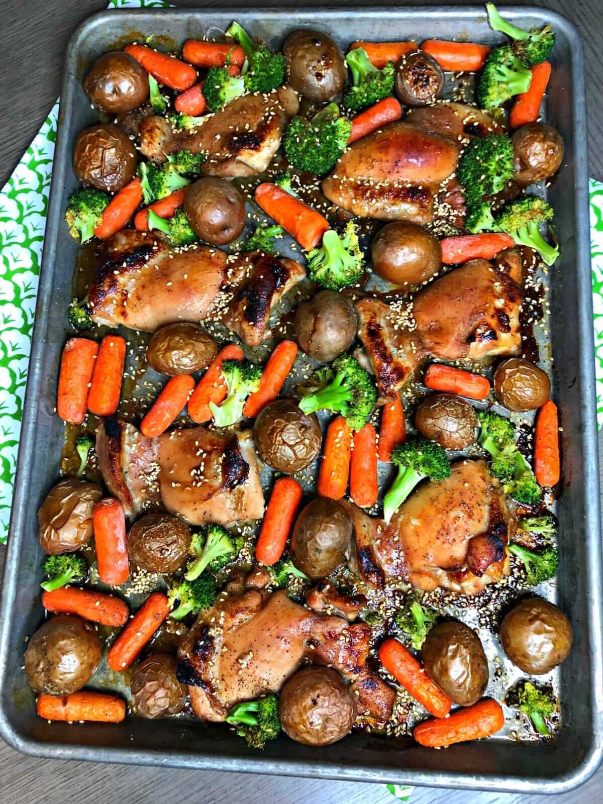 Healthy Sheet Pan Honey Garlic Chicken - Lou Lou Girls