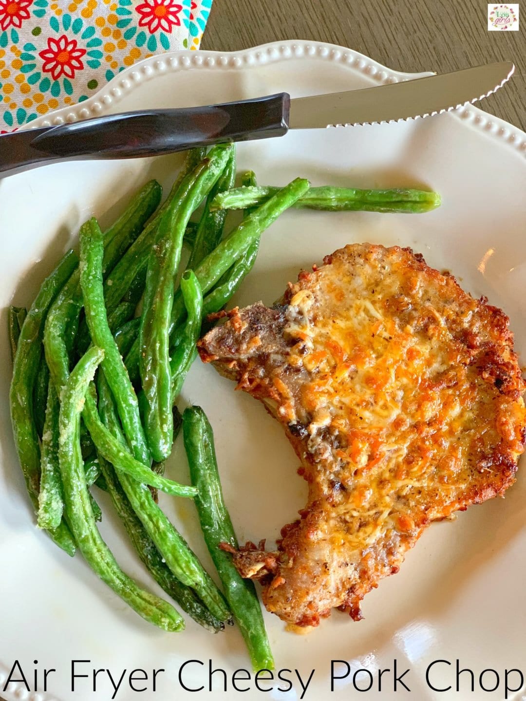 Easy Air Fryer Cheesy Pork Chops - Lou Lou Girls