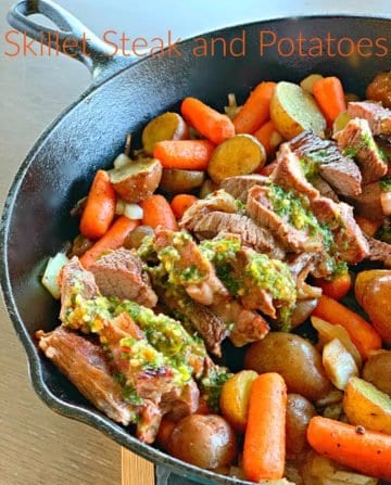 Easy Skillet Steak with Potatoes and Carrots - Lou Lou Girls