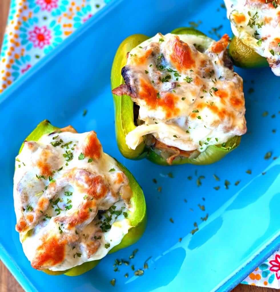 Yummy Steak and Everything Stuffed Peppers - Lou Lou Girls