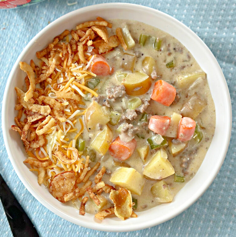 Creamy Hamburger Soup - Lou Lou Girls