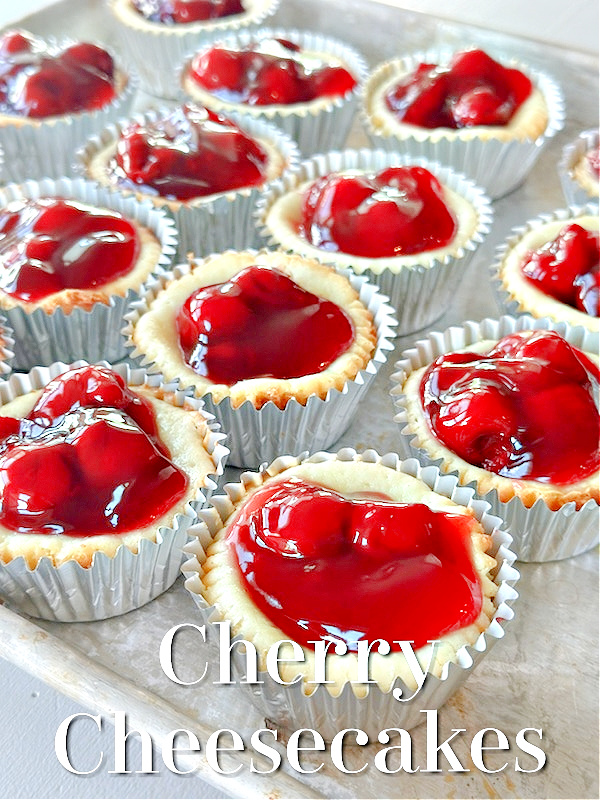 Cherry Cheesecakes #cherry #cheesecake #dessert #individual #partyfood #bbqideas #potluckideas
