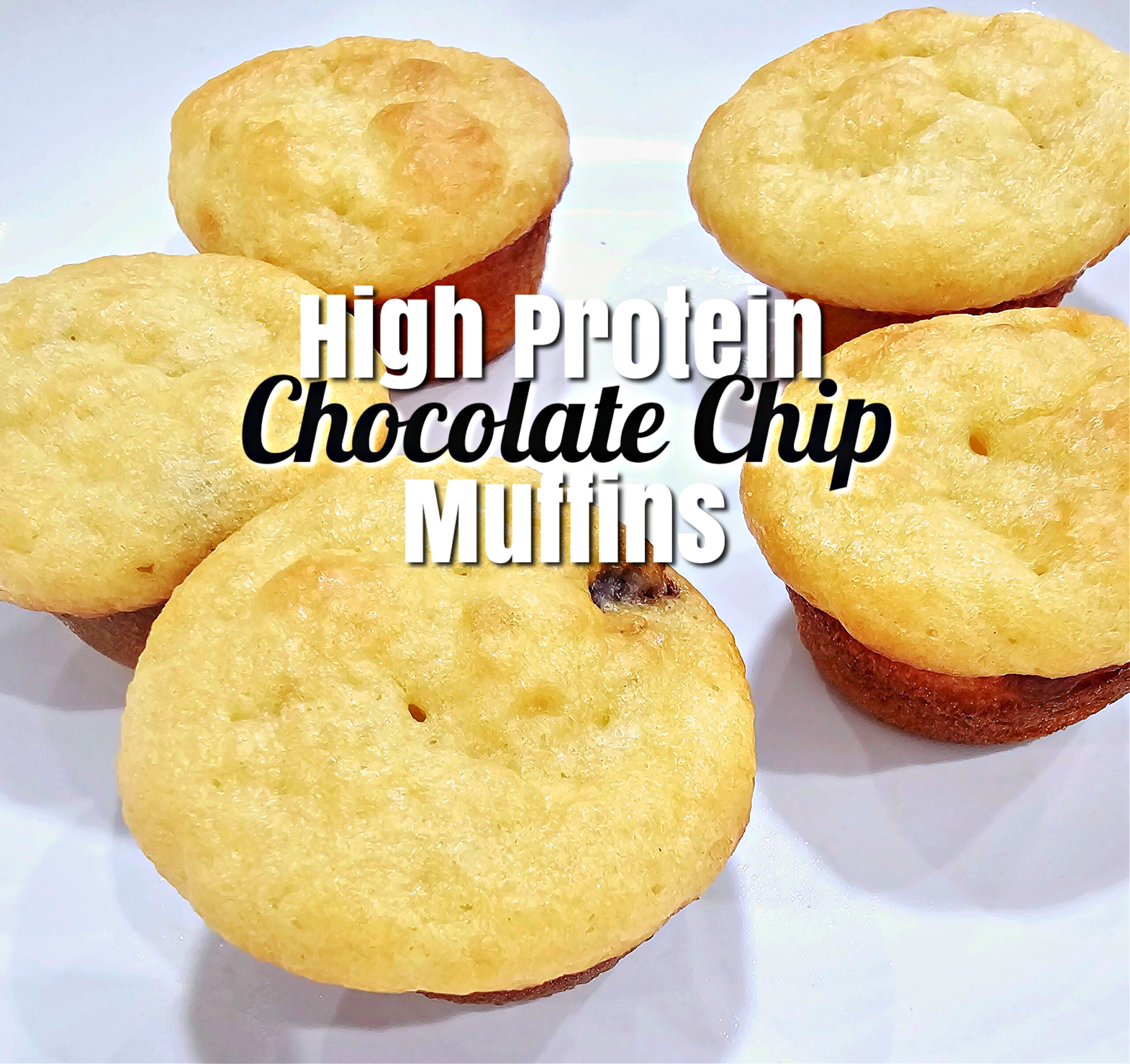 High Protein Chocolate Chip Muffins #muffins #highproteinrecipe #breakfast #snack #dessert #chocolatechip