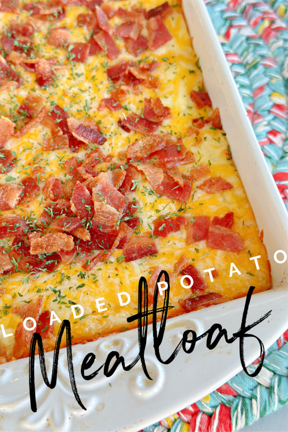 loaded potato meatloaf casserole #potato #meatloaf #beef #casserole #onepanmeal #dinner #easy