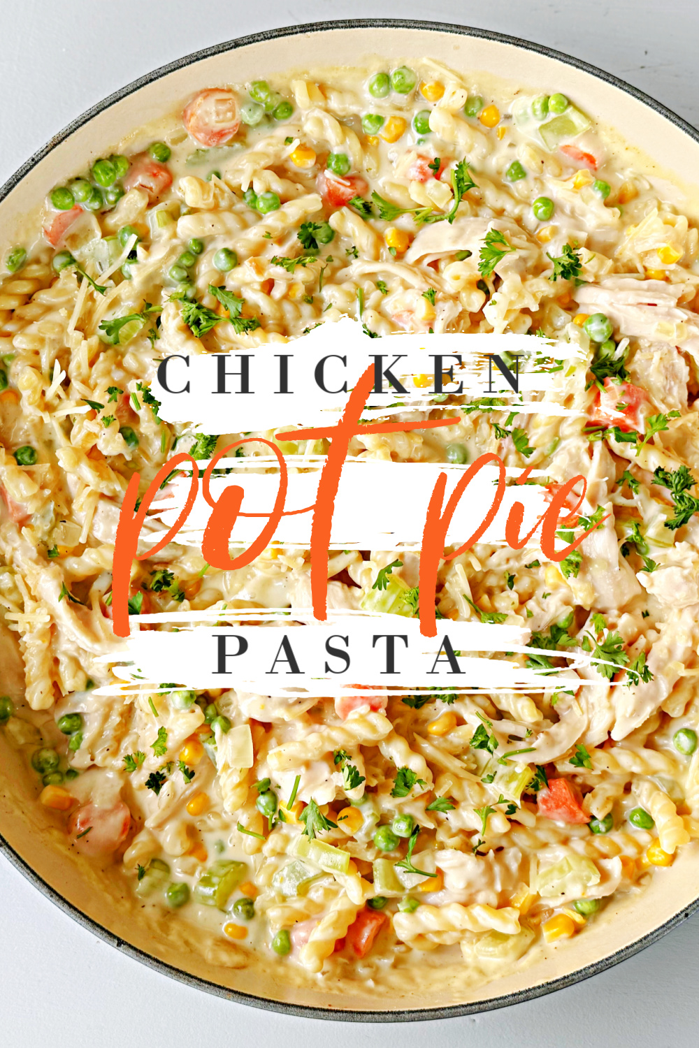 Chicken Pot Pie Pasta #chicken #pasta #skilletdinner #potpie #dinner #easyrecipe #recipe