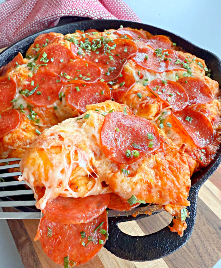 Skillet Pepperoni Pizza Bake