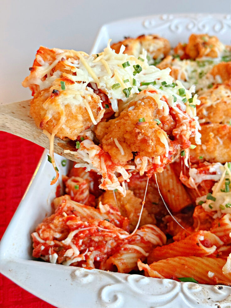 Chicken Nugget Parm Casserole